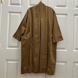 Elizabeth Suzann Clyde Trench Coat Clay Cotton Canvas L XL